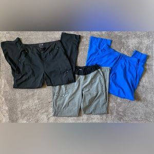 LOT OF 3 Purple Label Healing Hands and Elle Stretchy Scrub Pants XL Tall